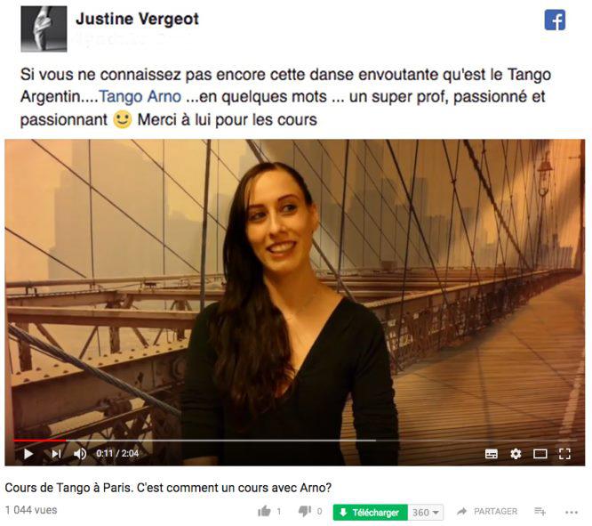 Avis sur les cours de tango à Paris avec Arno